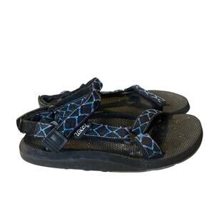 Teva Mens 8 Womans 10 Hurricane Water Sandals Geometric Canvas Hiking Shoes Blue